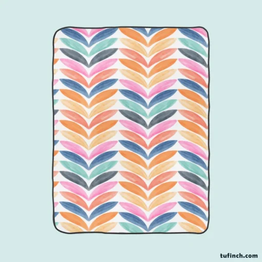 Multi Chevron Petal Zigzag Fleece Blanket 1