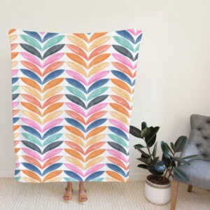 Multi Chevron Petal Zigzag Fleece Blanket