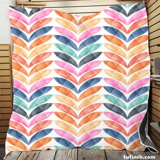 Multi Chevron Petal Zigzag Quilt Blanket