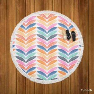 Multi Chevron Petal Zigzag Round Beach Towel