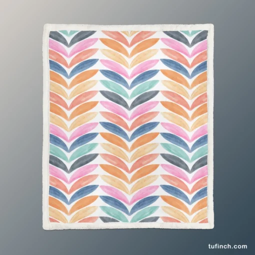 Multi Chevron Petal Zigzag Sherpa Fleece Blanket 1