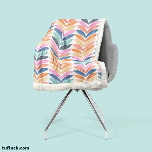 Multi Chevron Petal Zigzag Sherpa Fleece Blanket 2