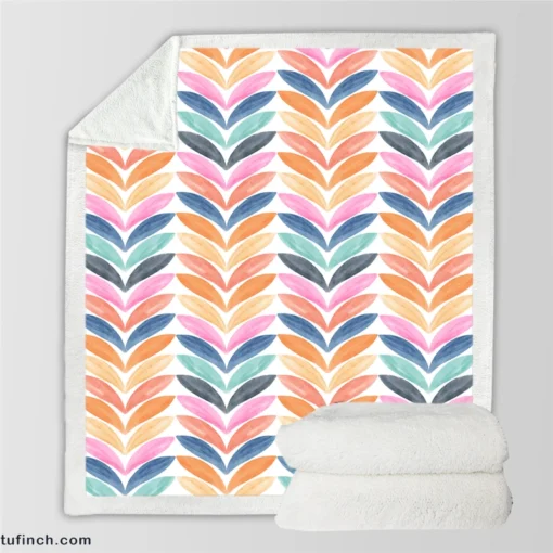 Multi Chevron Petal Zigzag Sherpa Fleece Blanket