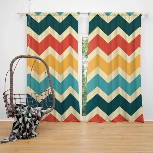 Multi Colored Zigzag Desing Curtain