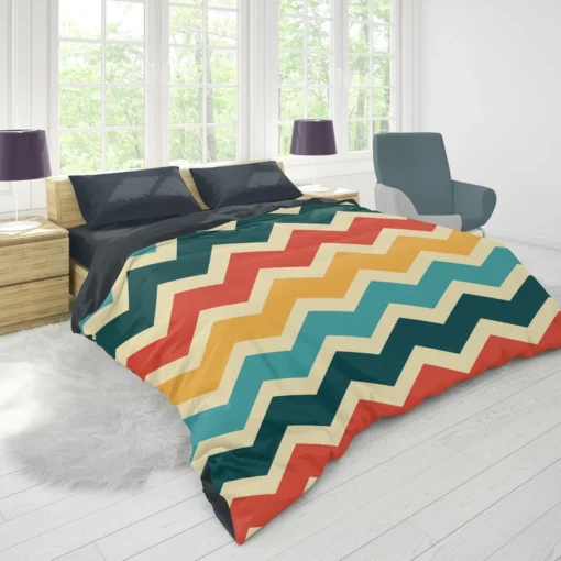 Multi Colored Zigzag Desing Duvet Cover 1