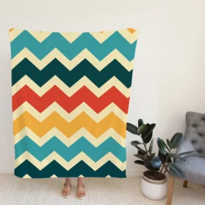 Multi Colored Zigzag Desing Fleece Blanket