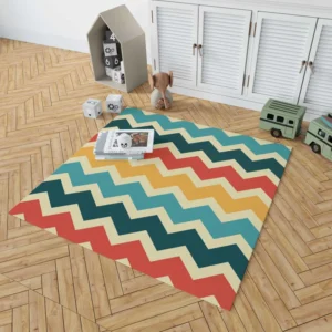 Multi Colored Zigzag Desing Rug 1