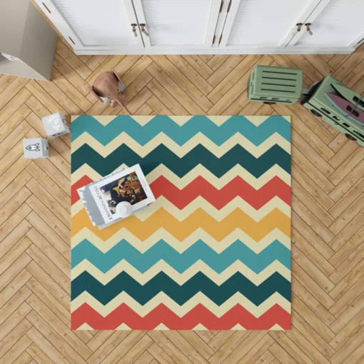 Multi Colored Zigzag Desing Rug