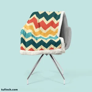 Multi Colored Zigzag Desing Sherpa Fleece Blanket 2