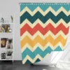 Multi Colored Zigzag Desing Shower Curtain