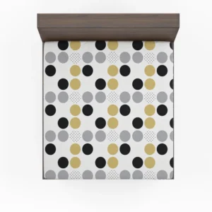 Multi Spots Gold Silver Black Polka Design Fitted Sheet