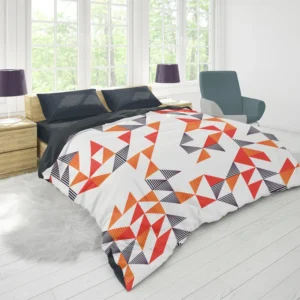 Multicolor Geometric Triangle Duvet Cover 1