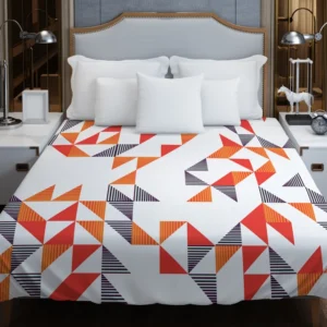 Multicolor Geometric Triangle Duvet Cover