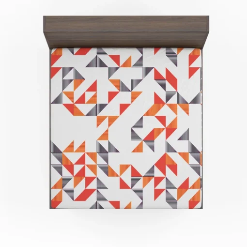 Multicolor Geometric Triangle Fitted Sheet