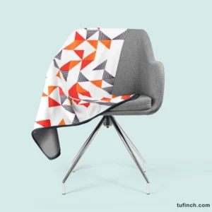 Multicolor Geometric Triangle Fleece Blanket 2