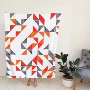 Multicolor Geometric Triangle Fleece Blanket