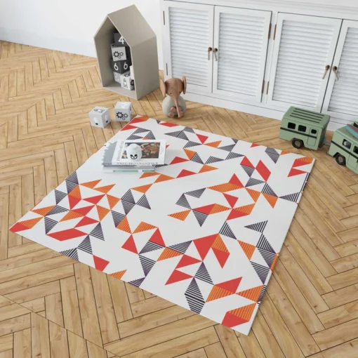 Multicolor Geometric Triangle Rug 1