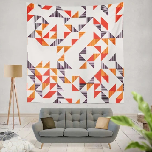 Multicolor Geometric Triangle Wall Tapestry