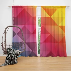 Multicolored Diamond Polygon Curtain