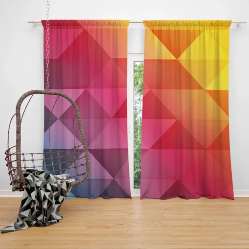 Multicolored Diamond Polygon Curtain