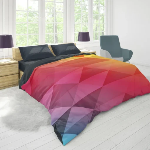 Multicolored Diamond Polygon Duvet Cover 1