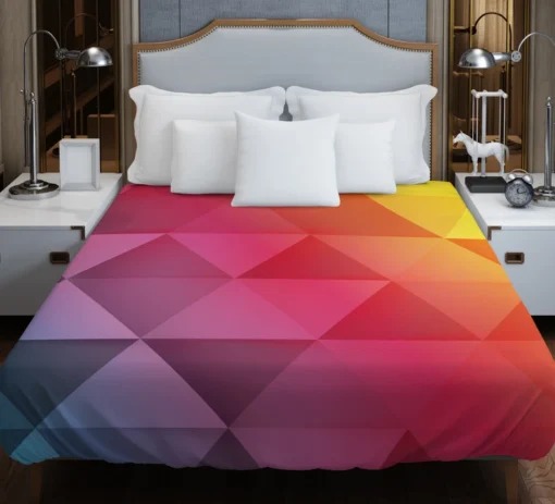 Multicolored Diamond Polygon Duvet Cover