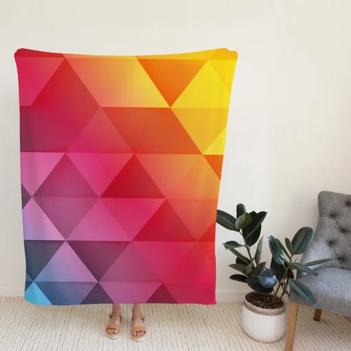 Multicolored Diamond Polygon Fleece Blanket