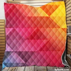 Multicolored Diamond Polygon Quilt Blanket