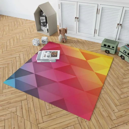 Multicolored Diamond Polygon Rug 1