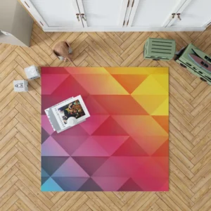 Multicolored Diamond Polygon Rug