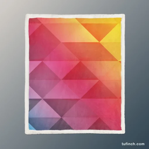 Multicolored Diamond Polygon Sherpa Fleece Blanket 1