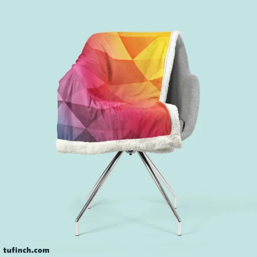 Multicolored Diamond Polygon Sherpa Fleece Blanket 2