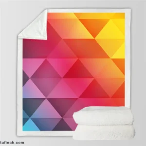 Multicolored Diamond Polygon Sherpa Fleece Blanket