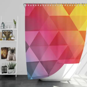 Multicolored Diamond Polygon Shower Curtain