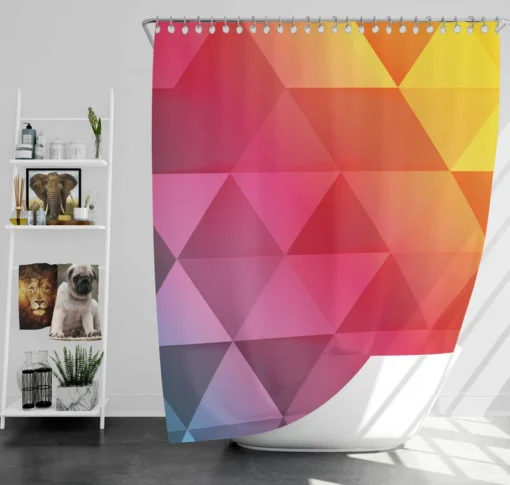 Multicolored Diamond Polygon Shower Curtain