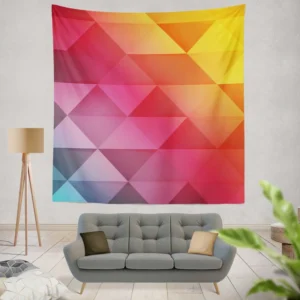 Multicolored Diamond Polygon Wall Tapestry