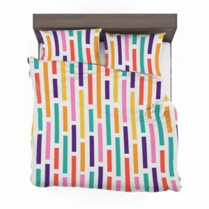 Multicolored Flat Stripes Pattern Bedding Set 1