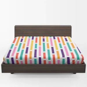 Multicolored Flat Stripes Pattern Fitted Sheet 1