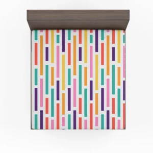 Multicolored Flat Stripes Pattern Fitted Sheet