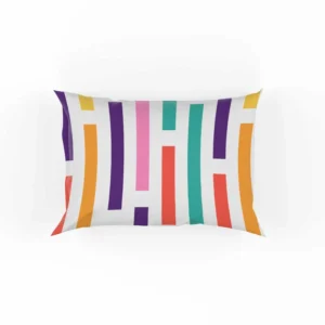 Multicolored Flat Stripes Pattern Pillow Case