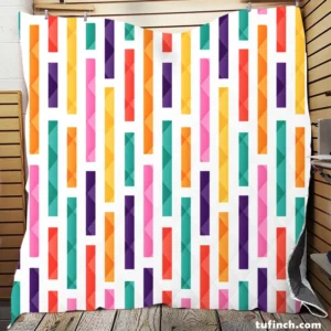 Multicolored Flat Stripes Pattern Quilt Blanket