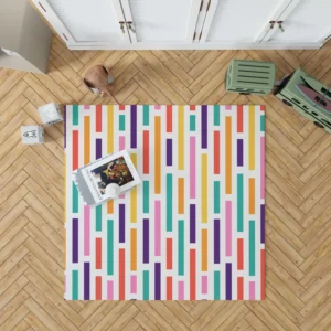 Multicolored Flat Stripes Pattern Rug