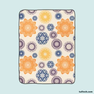 Multicolored Floral Design Fleece Blanket 1