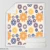 Multicolored Floral Design Sherpa Fleece Blanket