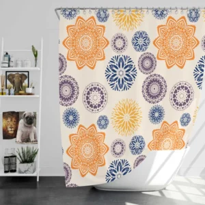 Multicolored Floral Design Shower Curtain