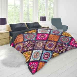 Multicolored Mandala Design Duvet Cover 1