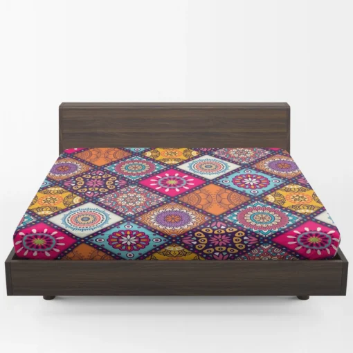 Multicolored Mandala Design Fitted Sheet 1