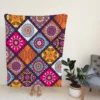 Multicolored Mandala Design Fleece Blanket