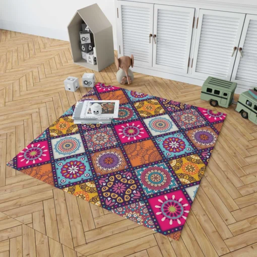 Multicolored Mandala Design Rug 1