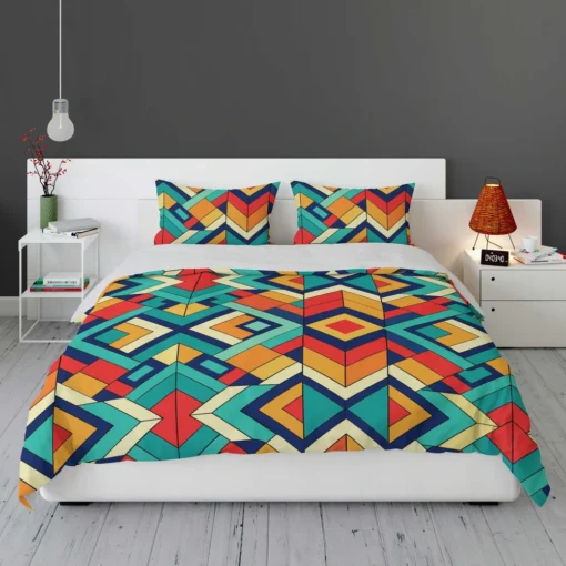 Multicolored Tribal Geometrics Bedding Set 1